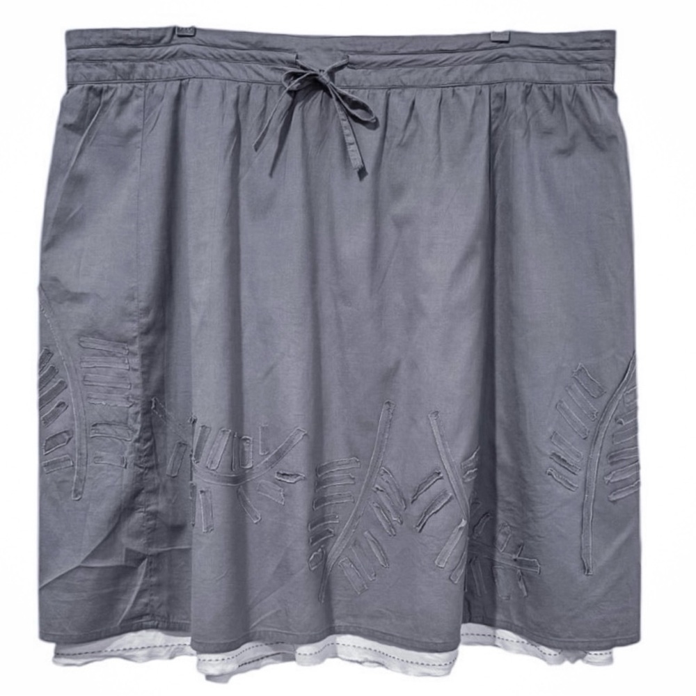 Horny Toad Organic Cotton Layered Drawstring Appliqué Skirt